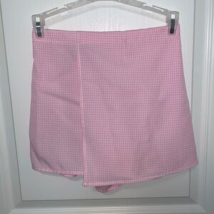 Pink Gingham Skort